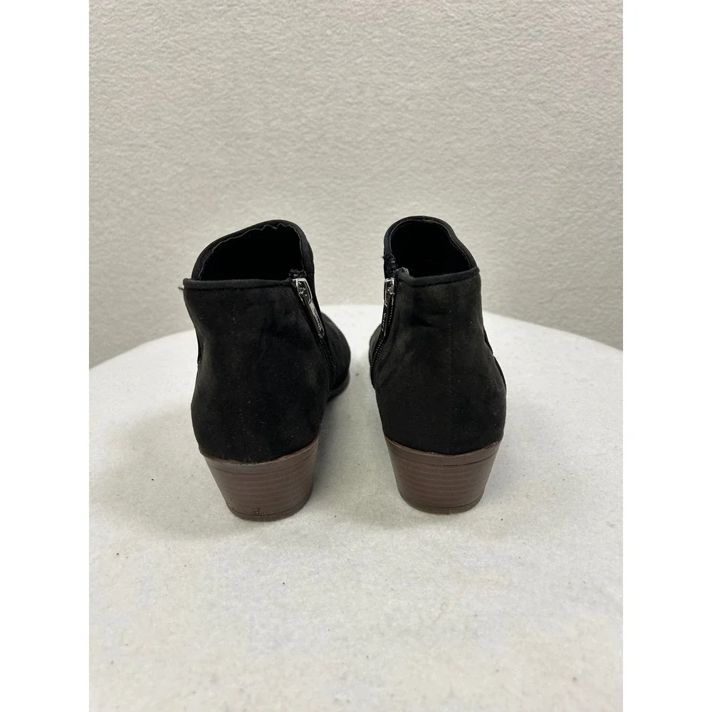 Circus‎ by Sam Edelman Ankle Boots Women Black Faux Suede Low Block Heel Booties